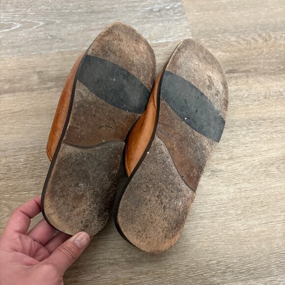 Tommy Bahama Leather Brown Men's Slip-On Slides Close Toes Shoes Size 9 - Picture 7 of 9